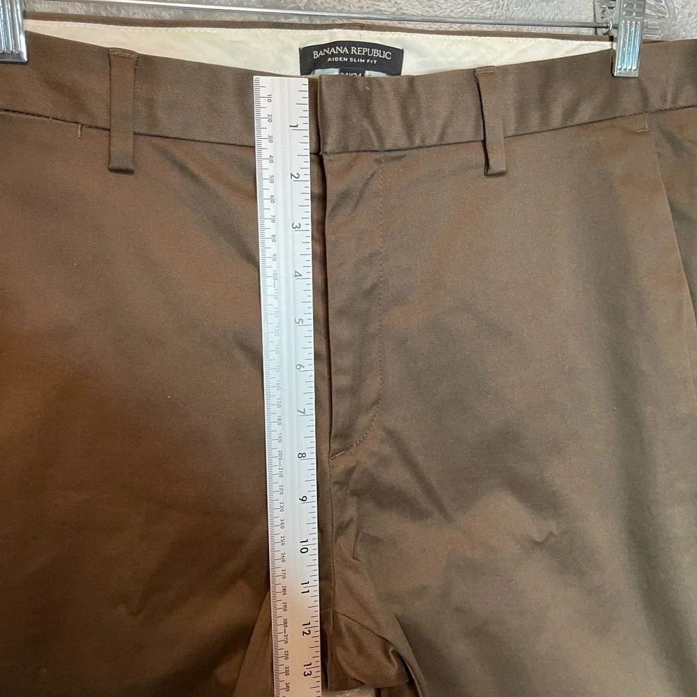 Banana Republic Mens Aiden Slim Fit Chino 36x34* Terra Brown Neutral Elevated